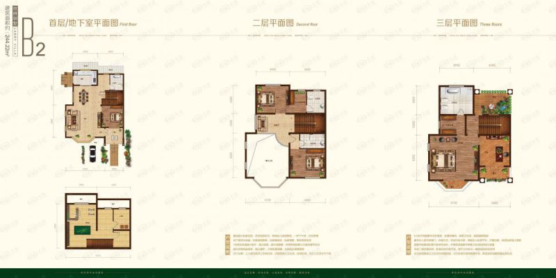 包頭裝修方案順鑫望潮苑·別墅五室三廳四衛244.22平方米