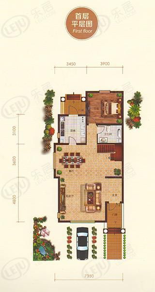 包頭裝修方案順鑫望潮苑·別墅四室三廳四衛220.56平方米