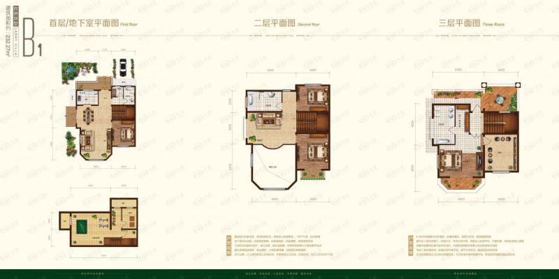 包頭裝修方案順鑫望潮苑·別墅五室三廳三衛232.27平方米